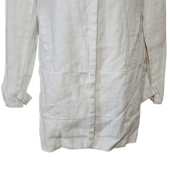 Malvin Hamburg Germany Size 8 Ivory I Love Linen Snap Closure Jacket - Picture 3 of 9